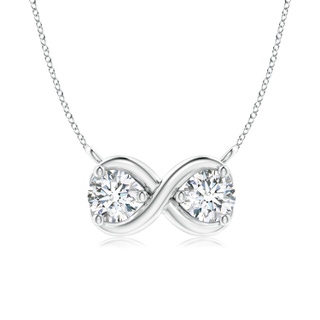 3.6mm GVS2 Double Diamond Infinity Pendant Necklace in P950 Platinum