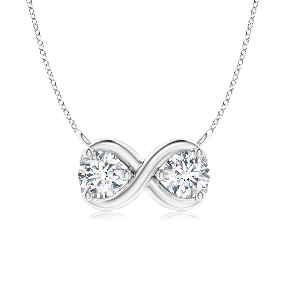 3.6mm GVS2 Double Diamond Infinity Pendant Necklace in White Gold 