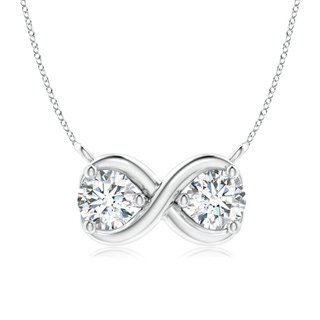 4.1mm GVS2 Double Diamond Infinity Pendant Necklace in P950 Platinum