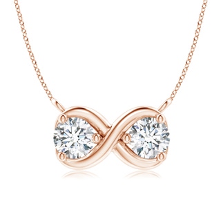4.1mm GVS2 Double Diamond Infinity Pendant Necklace in Rose Gold