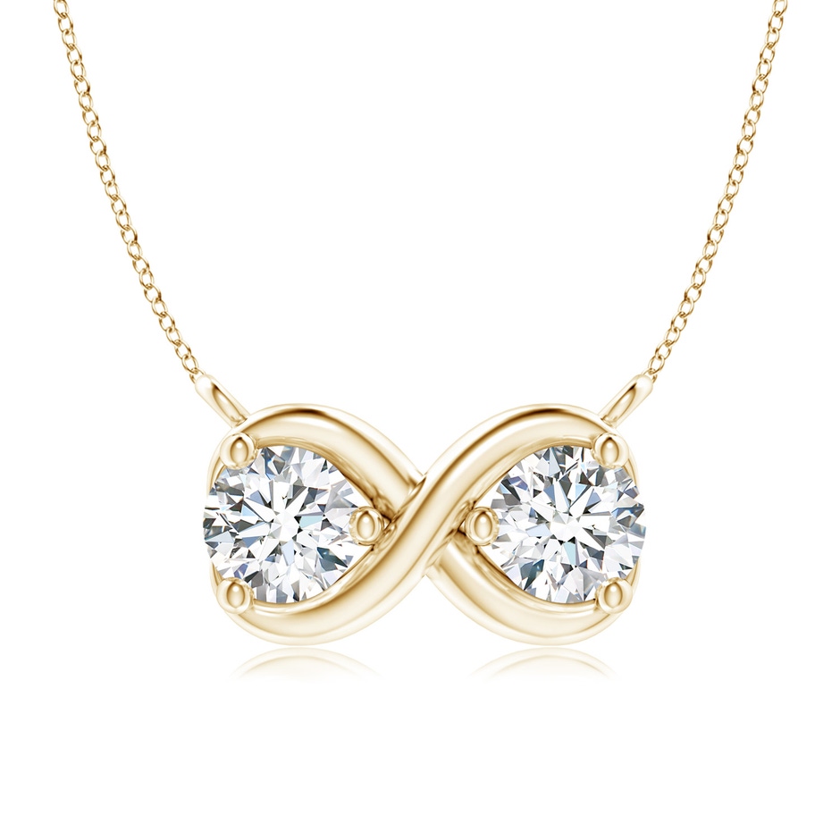 4.1mm GVS2 Double Diamond Infinity Pendant Necklace in Yellow Gold 