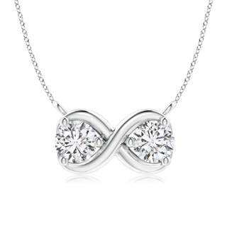 4.1mm HSI2 Double Diamond Infinity Pendant Necklace in White Gold