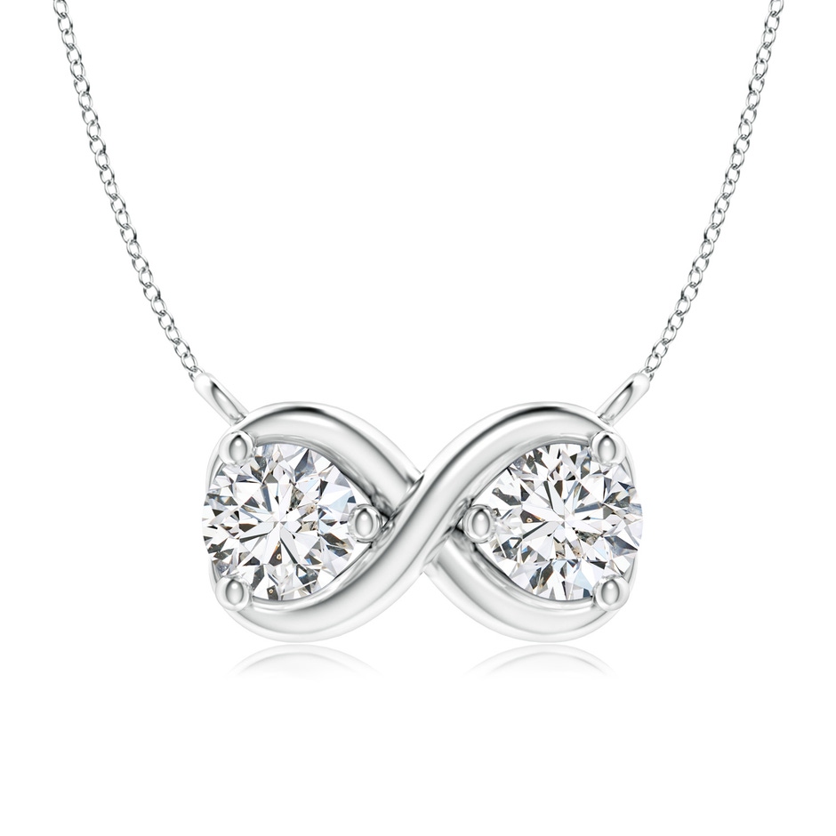 4.1mm HSI2 Double Diamond Infinity Pendant Necklace in White Gold 