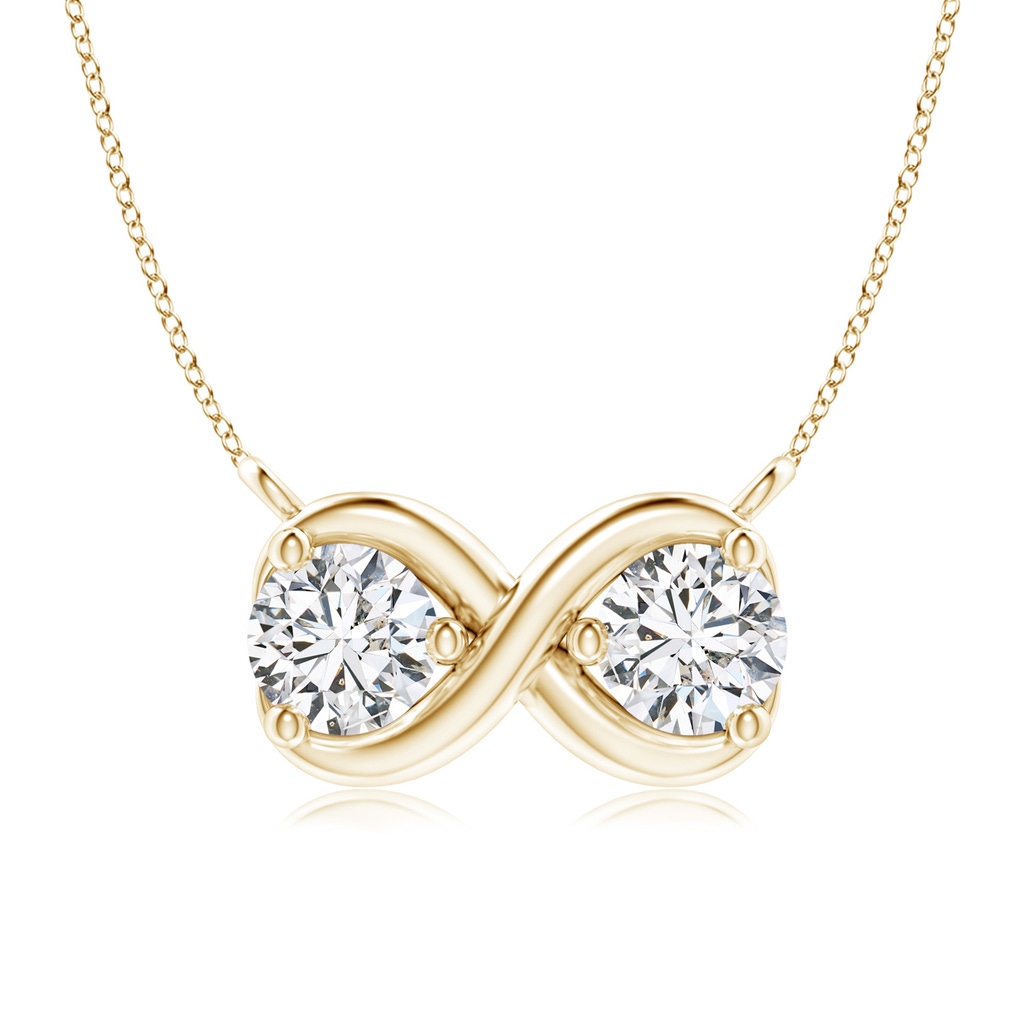 4.1mm HSI2 Double Diamond Infinity Pendant Necklace in Yellow Gold