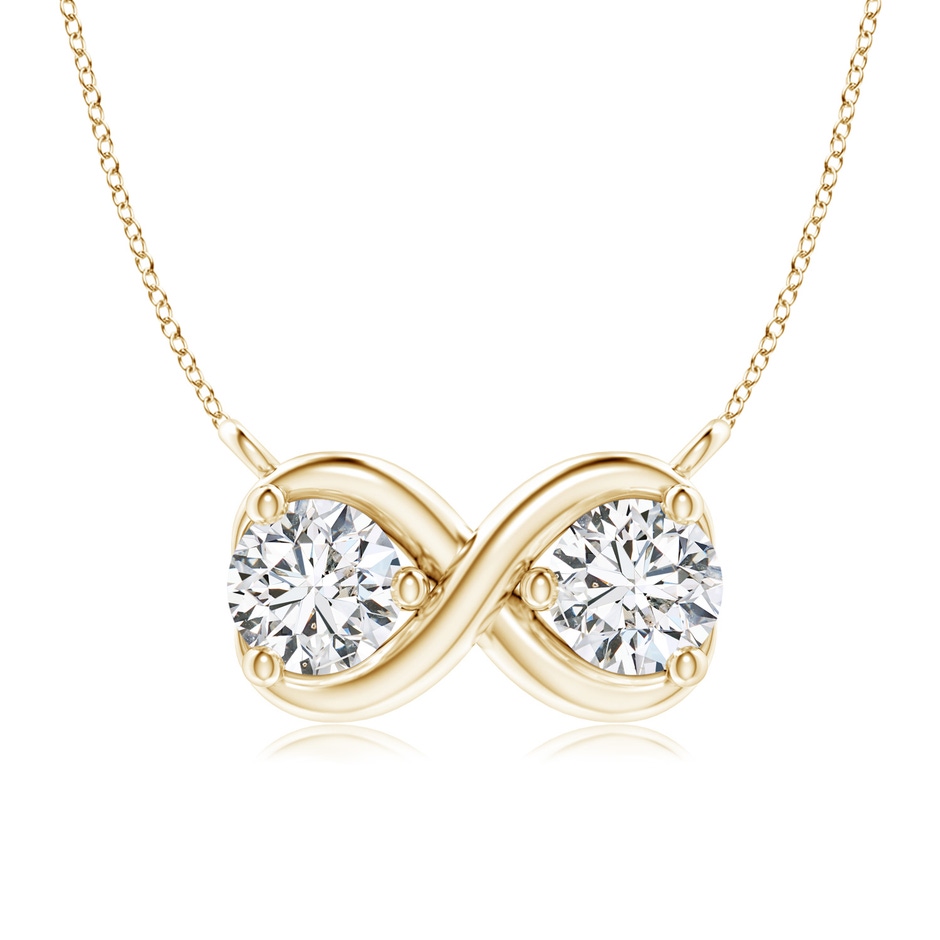 4.1mm HSI2 Double Diamond Infinity Pendant Necklace in Yellow Gold 