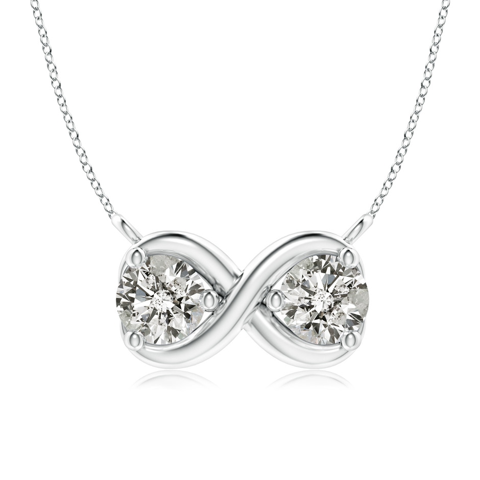 4.1mm KI3 Double Diamond Infinity Pendant Necklace in White Gold 