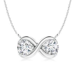 4.2mm GVS2 Double Diamond Infinity Pendant Necklace in P950 Platinum