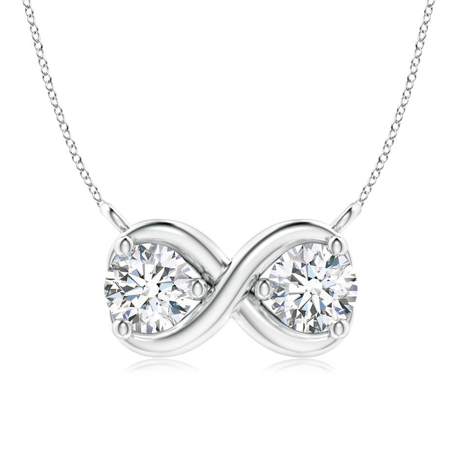 4.2mm GVS2 Double Diamond Infinity Pendant Necklace in White Gold 