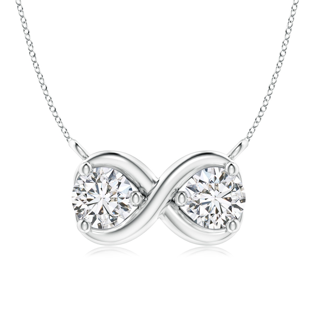 4.2mm HSI2 Double Diamond Infinity Pendant Necklace in White Gold