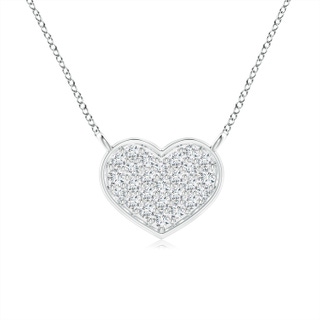 1.2mm GVS2 Diamond Clustre Heart Pendant Necklace in P950 Platinum