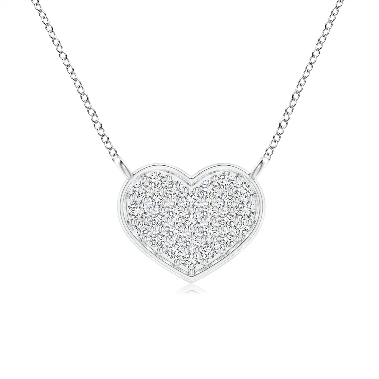 プラチナ ダイヤモンドペンダント 0.305ct Diamond Interlocking Heart Necklace