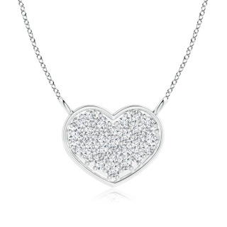 1.4mm GVS2 Diamond Clustre Heart Pendant Necklace in White Gold