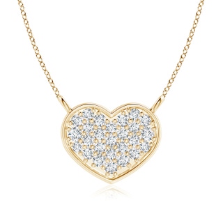 1.4mm GVS2 Diamond Clustre Heart Pendant Necklace in Yellow Gold
