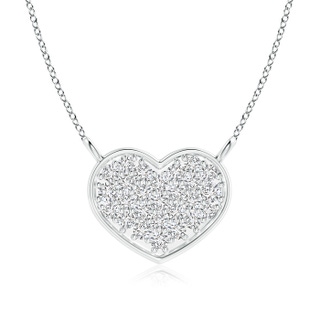 1.4mm HSI2 Diamond Clustre Heart Pendant Necklace in White Gold