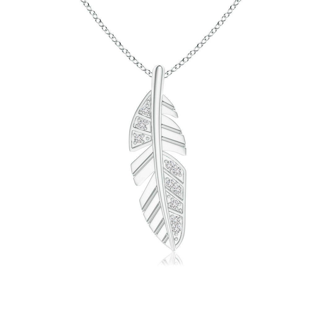 1.1mm HSI2 Diamond Encrusted Leaf Pendant in White Gold