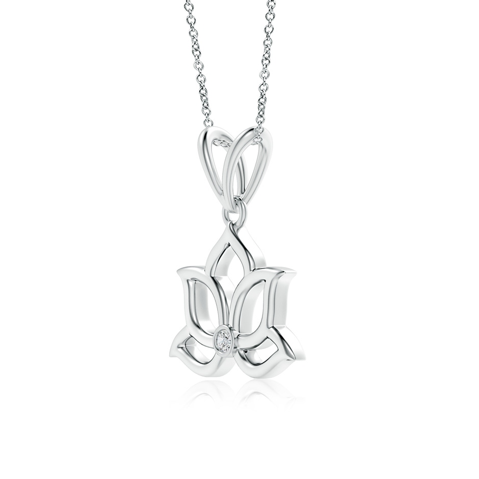 1.6mm HSI2 Bezel-Set Diamond Lotus Flower Pendant in 18K White Gold side 199