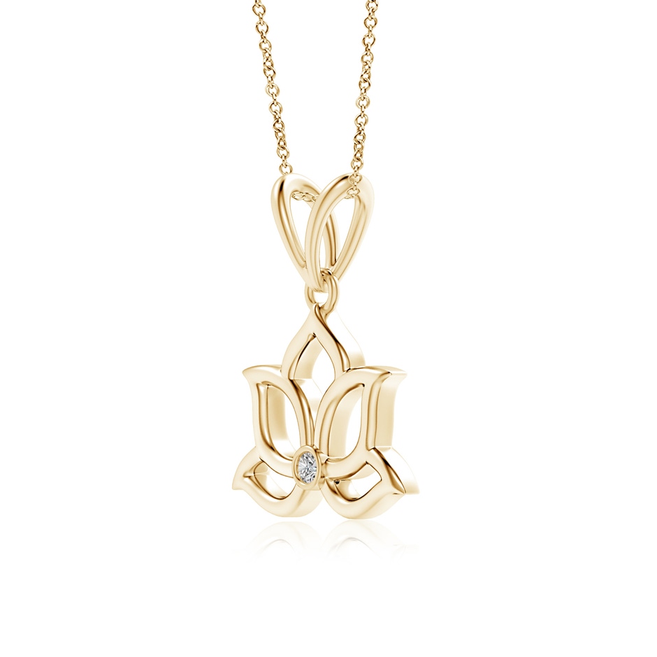 1.6mm IJI1I2 Bezel-Set Diamond Lotus Flower Pendant in 9K Yellow Gold side 199