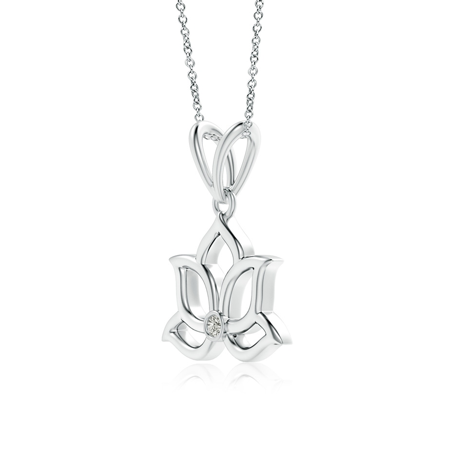 1.6mm KI3 Bezel-Set Diamond Lotus Flower Pendant in 18K White Gold side 199