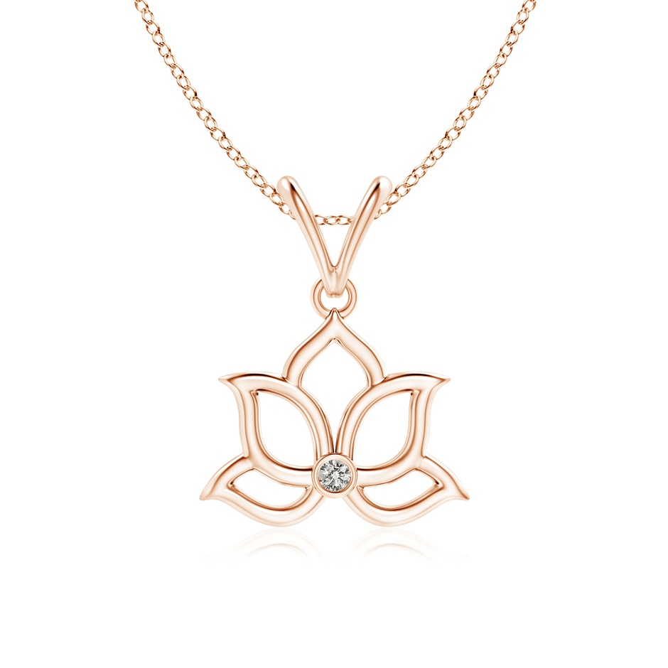 1.6mm KI3 Bezel-Set Diamond Lotus Flower Pendant in Rose Gold 