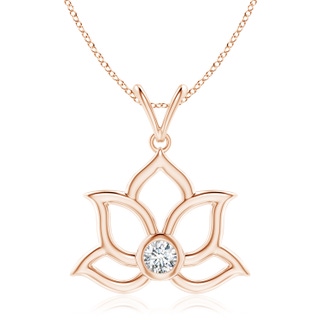 6.4mm GVS2 Bezel-Set Diamond Lotus Flower Pendant in Rose Gold