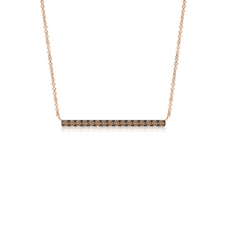 1.3mm AAA Contemporary Coffee Diamond Bar Necklace in Rose Gold