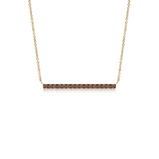1.3mm AAAA Contemporary Coffee Diamond Bar Necklace in Yellow Gold
