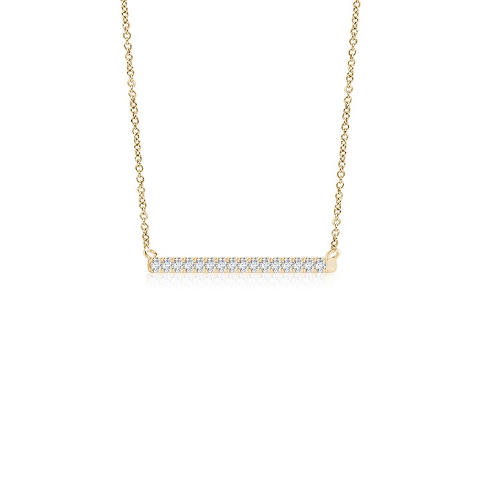 1.6mm GVS2 Contemporary Diamond Bar Necklace in Yellow Gold - side 1