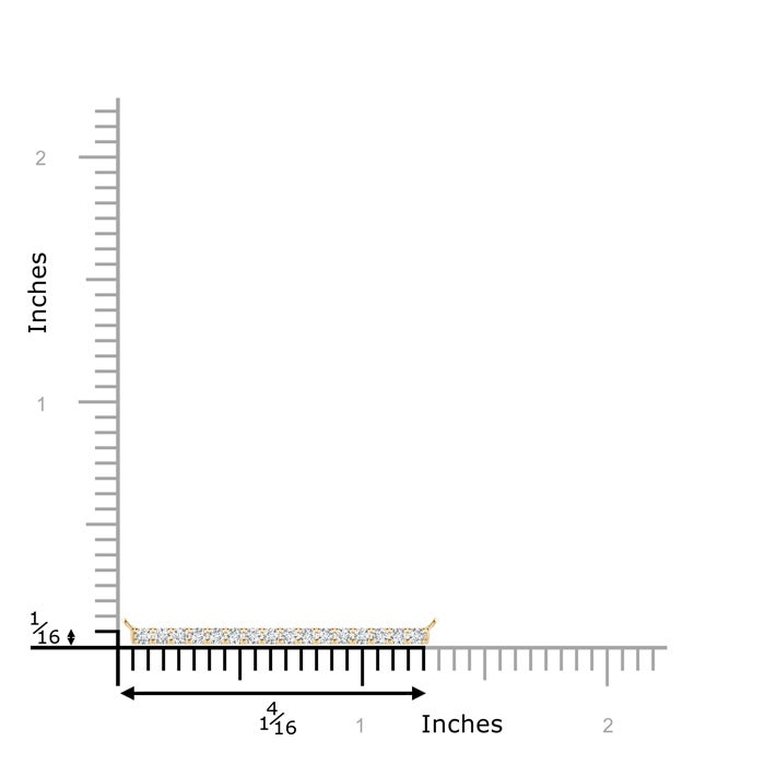 1.6mm GVS2 Contemporary Diamond Bar Necklace in Yellow Gold - ruler