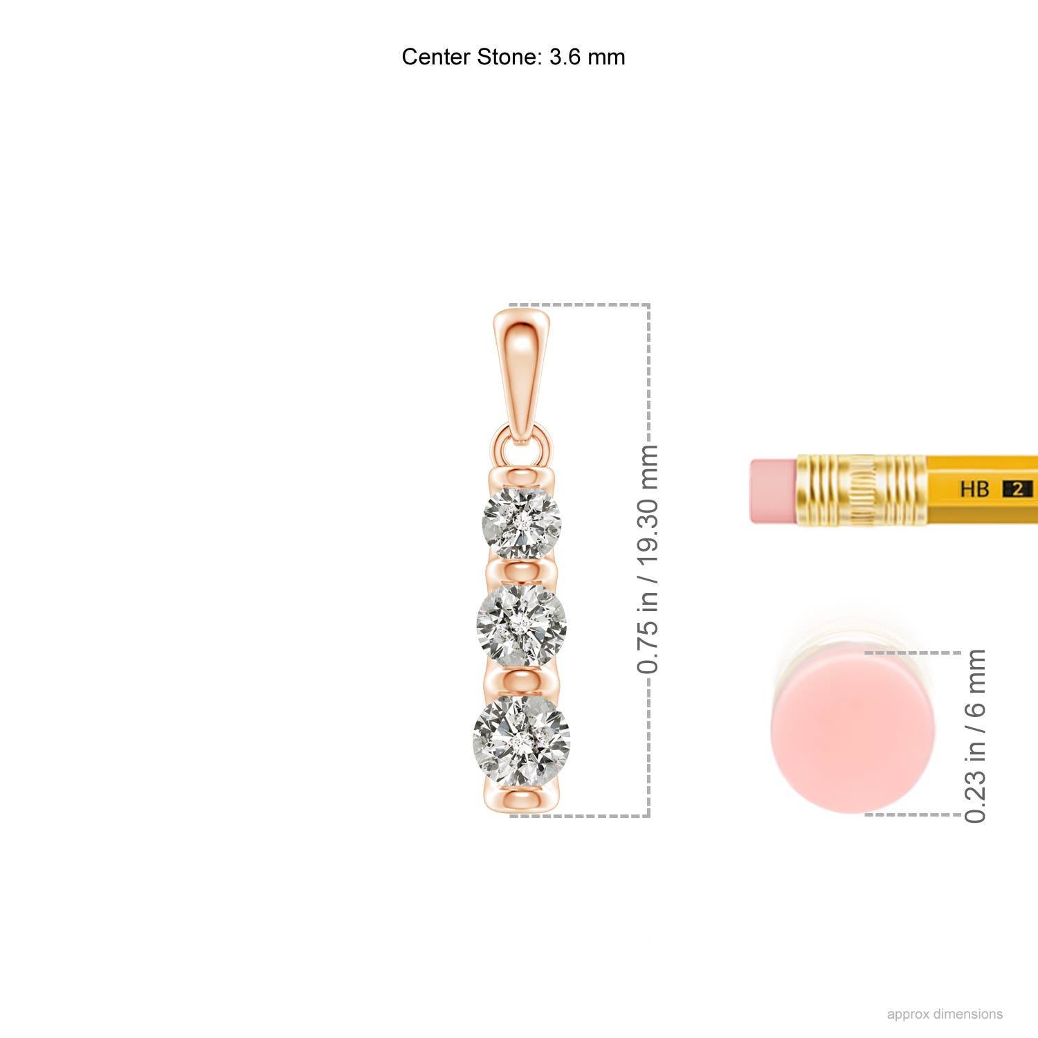 K, I3 / 0.41 CT / 14 KT Rose Gold