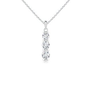 4.4mm GVS2 Three Stone Diamond Journey Pendant in P950 Platinum