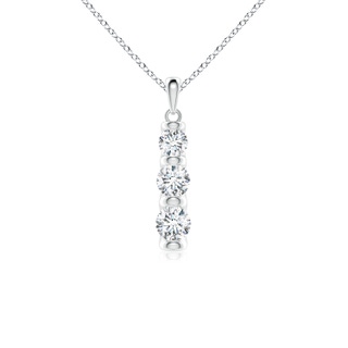 5mm GVS2 Three Stone Diamond Journey Pendant in P950 Platinum