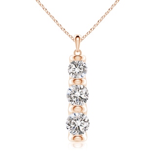 7mm IJI1I2 Three Stone Diamond Journey Pendant in Rose Gold