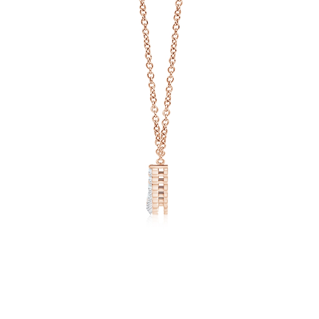3.8mm GVS2 Contemporary Round Diamond Journey Pendant Necklace in Rose Gold - side 199