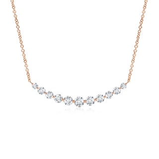 4.5mm GVS2 Contemporary Round Diamond Journey Pendant Necklace in 18K Rose Gold