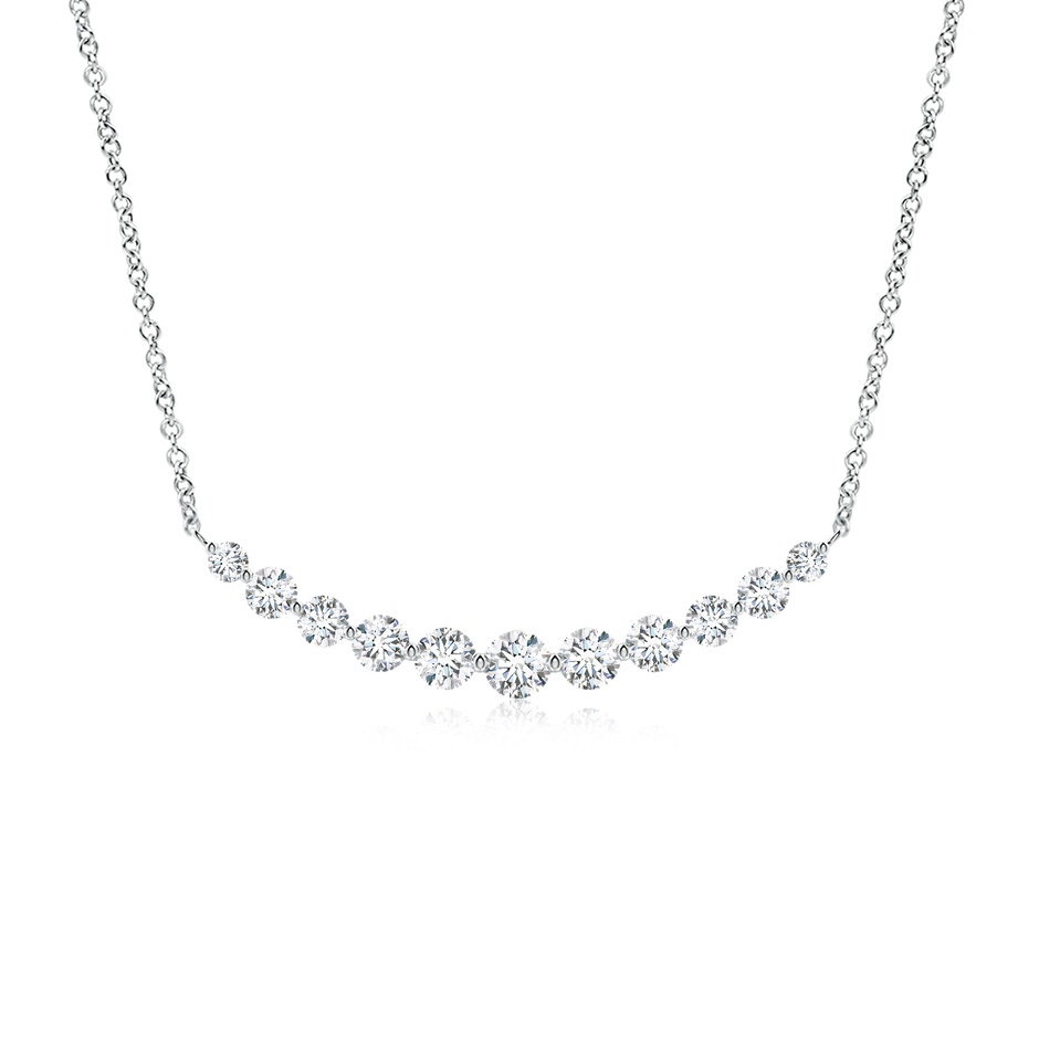 4.5mm GVS2 Contemporary Round Diamond Journey Pendant Necklace in White Gold 