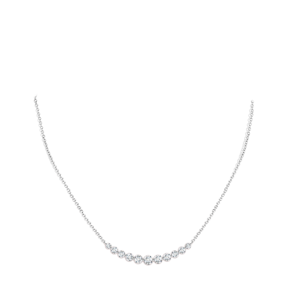 4.5mm GVS2 Contemporary Round Diamond Journey Pendant Necklace in White Gold pen