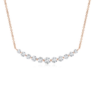 5.1mm GVS2 Contemporary Round Diamond Journey Pendant Necklace in 18K Rose Gold