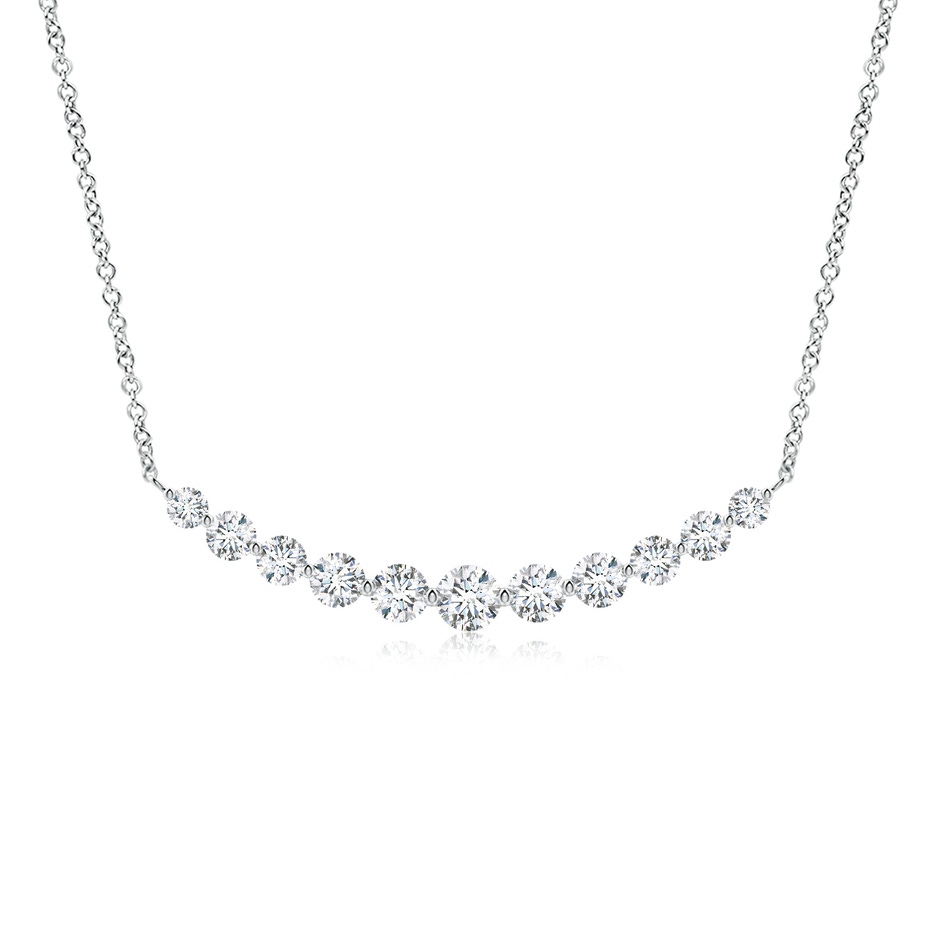 5.1mm GVS2 Contemporary Round Diamond Journey Pendant Necklace in P950 Platinum 