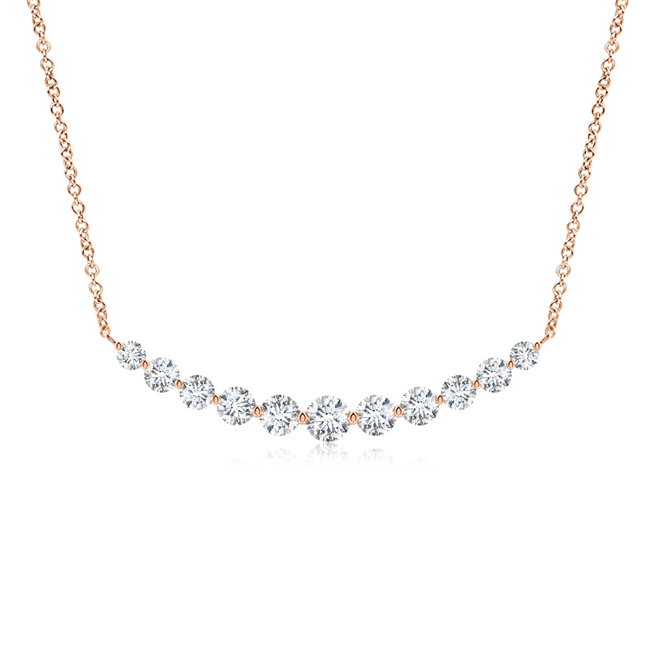 5.1mm GVS2 Contemporary Round Diamond Journey Pendant Necklace in Rose Gold 