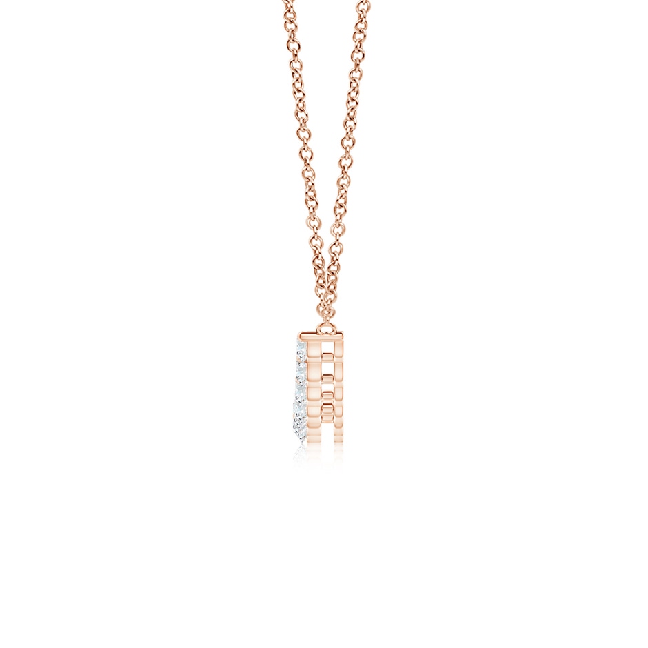 5.1mm GVS2 Contemporary Round Diamond Journey Pendant Necklace in Rose Gold side 199