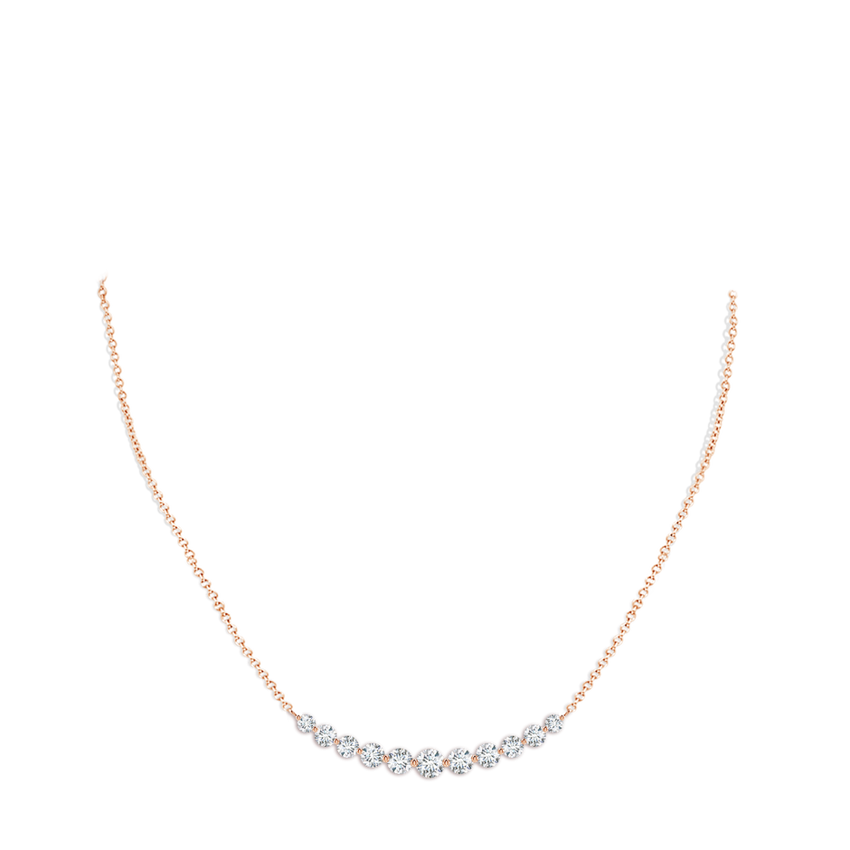 5.1mm GVS2 Contemporary Round Diamond Journey Pendant Necklace in Rose Gold pen