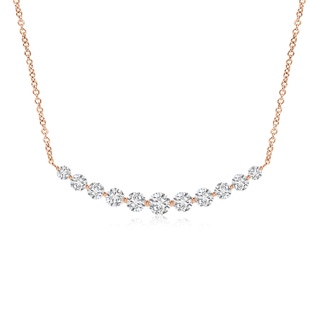 5.1mm HSI2 Contemporary Round Diamond Journey Pendant Necklace in 18K Rose Gold