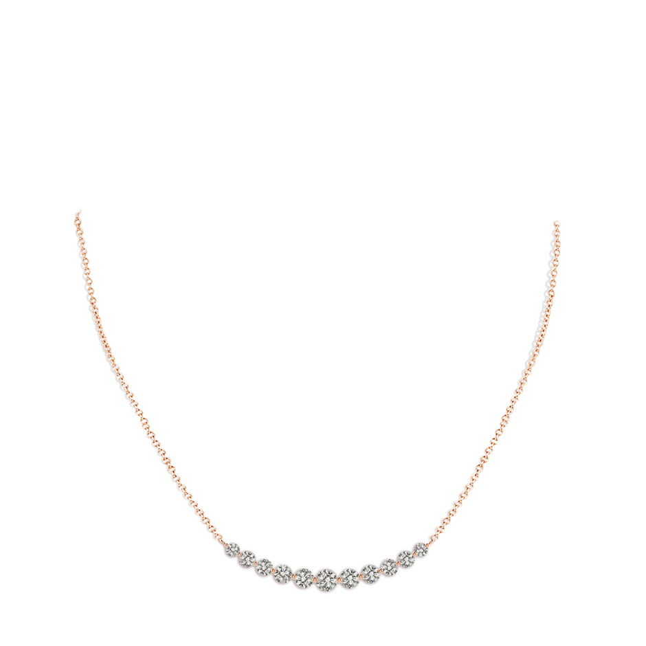 5.1mm KI3 Contemporary Round Diamond Journey Pendant Necklace in 18K Rose Gold pen
