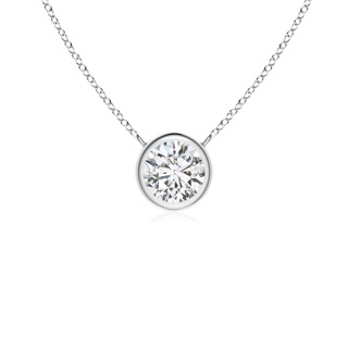 3.4mm HSI2 Bezel-Set Round Diamond Solitaire Necklace in White Gold