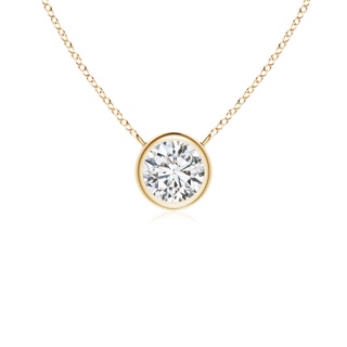 3.4mm HSI2 Bezel-Set Round Diamond Solitaire Necklace in Yellow Gold