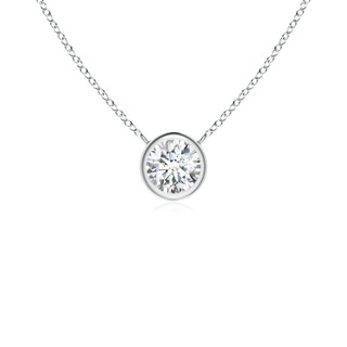 3mm GVS2 Bezel-Set Round Diamond Solitaire Necklace in P950 Platinum