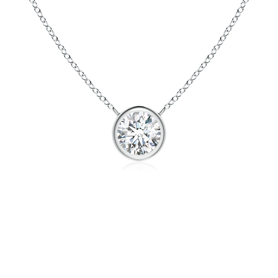 3mm GVS2 Bezel-Set Round Diamond Solitaire Necklace in P950 Platinum 