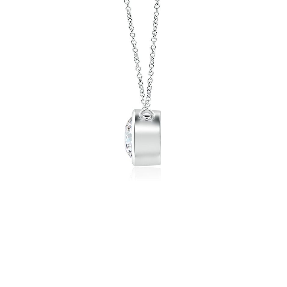 3mm GVS2 Bezel-Set Round Diamond Solitaire Necklace in P950 Platinum side 199