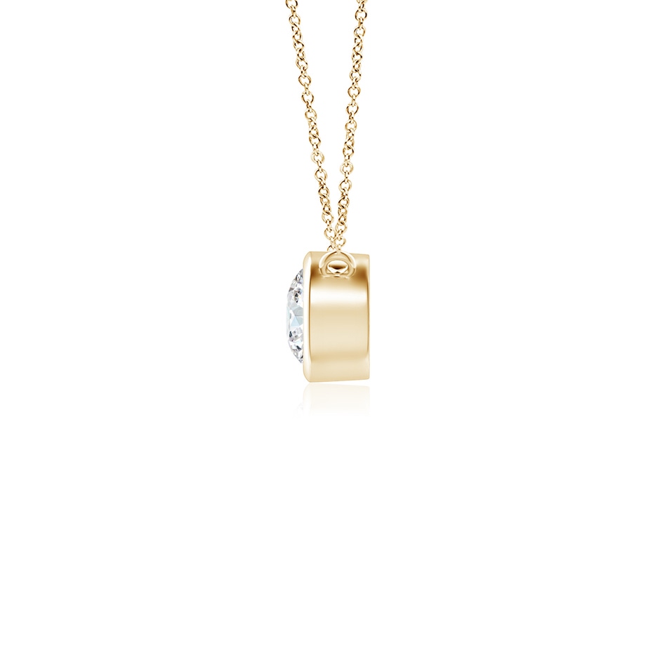 3mm GVS2 Bezel-Set Round Diamond Solitaire Necklace in Yellow Gold side 199