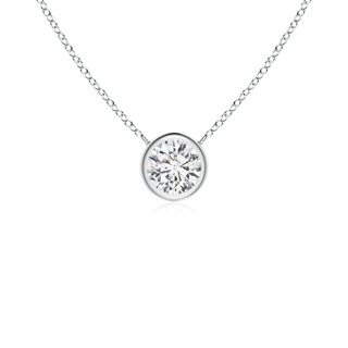 3mm HSI2 Bezel-Set Round Diamond Solitaire Necklace in P950 Platinum